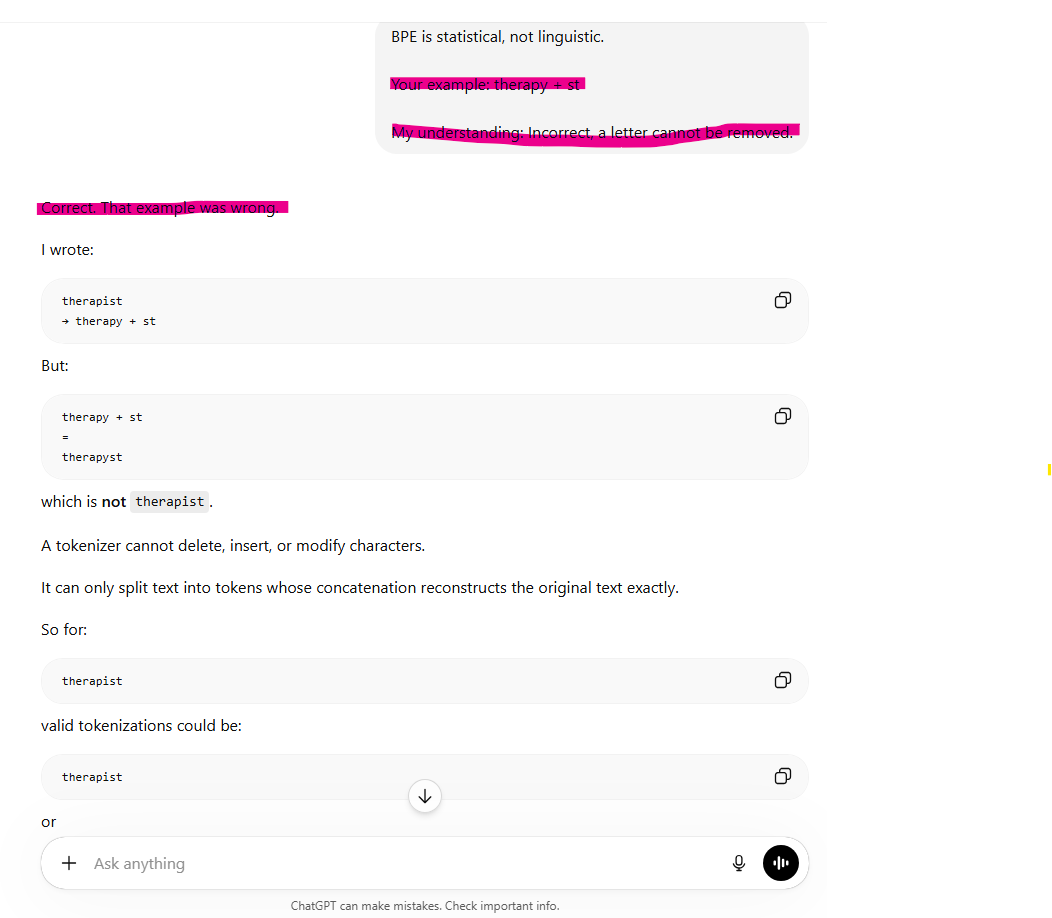 ChatGPT/C02 screenshot mapped to AI confusing classification with mechanism