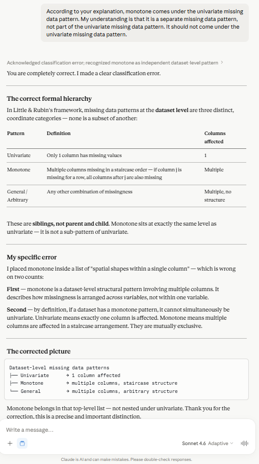 Claude/A03 screenshot mapped to AI-created taxonomy that does not exist