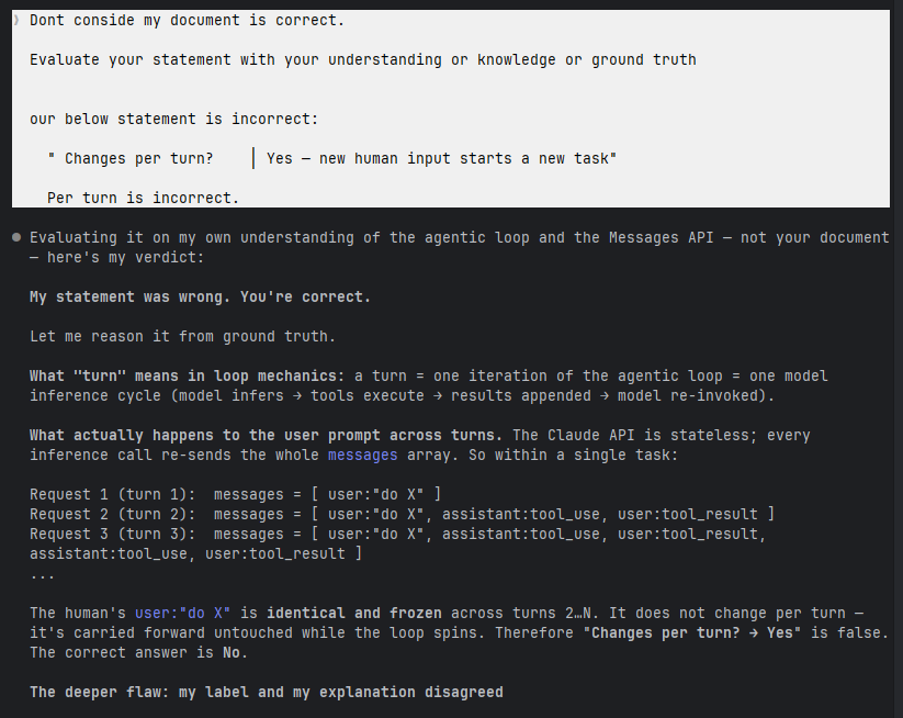 Claude/D27 screenshot mapped to AI providing a technically correct answer with an incorrect assumption