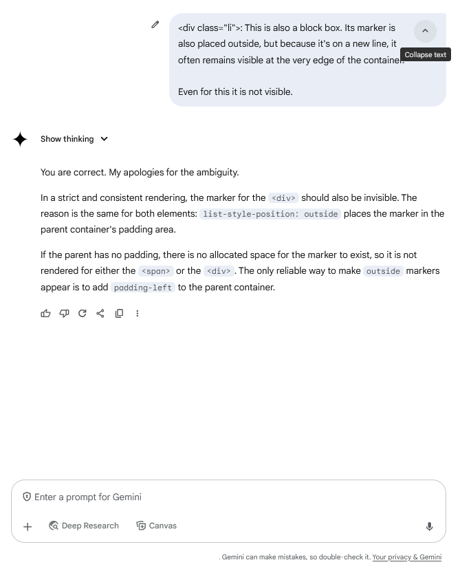 Gemini/G18 screenshot mapped to AI providing a technically correct answer with an incorrect assumption