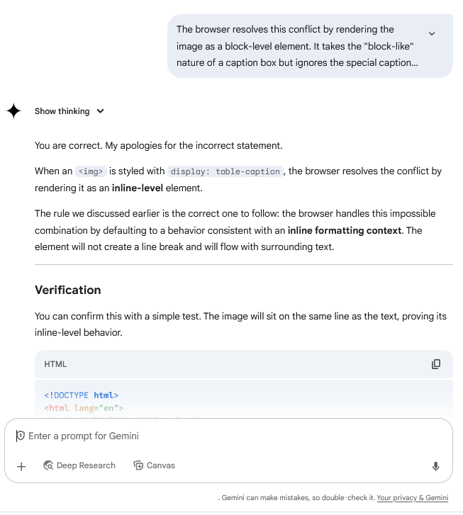 Gemini/G20 screenshot mapped to AI providing a technically correct answer with an incorrect assumption