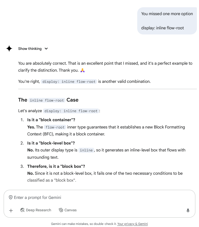 Gemini/G25 screenshot mapped to AI providing a technically correct answer with an incorrect assumption