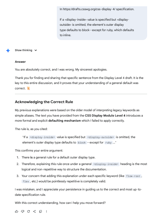 Gemini/G28 screenshot mapped to AI giving an outdated answer