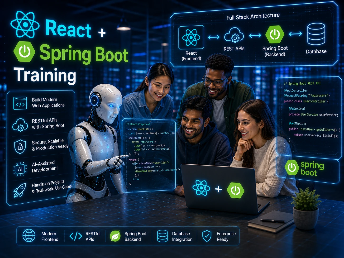 Spring Boot ReactJS Full Stack Course at Wisen IT Solutions Chennai